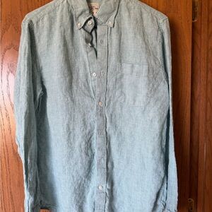 J. Crew Irish linen Casual Button-Down Shirt light green - size M